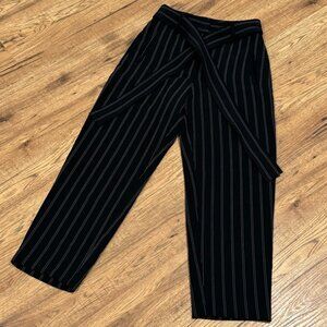 EUC Wilfred Tie-Front‎ Striped Pants - Black/Oak - Size 2